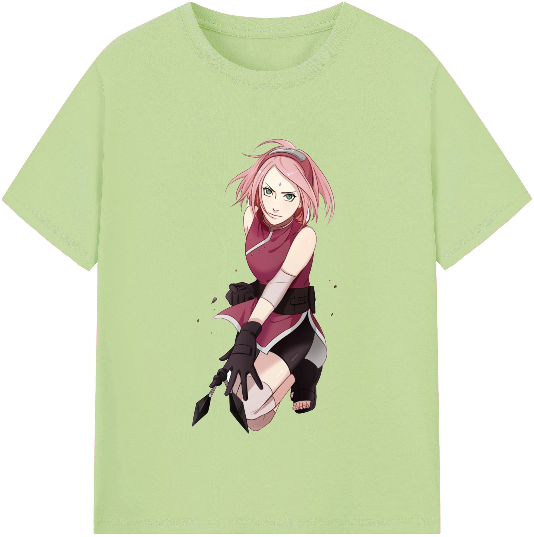 （画像用） NARUTO -ナルト- 春野サクラ Haruno Sakura 綿100％半袖Tシャツ（フロントプリント）